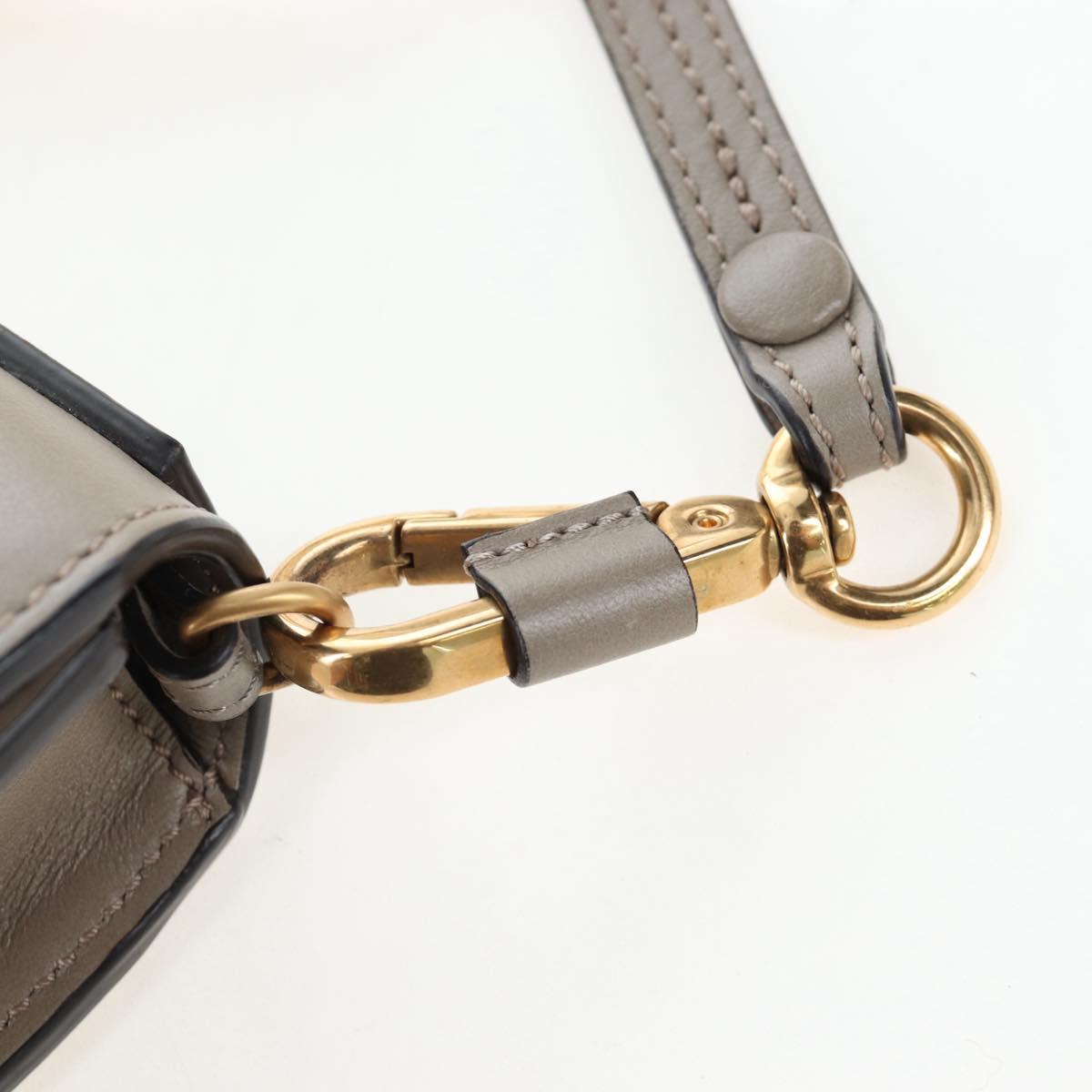 Chloe Nile Minaudiere Hand Bag Leather 2way Beige Gold Auth 203780V