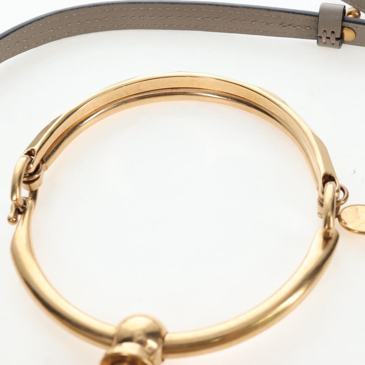 Chloe Nile Minaudiere Hand Bag Leather 2way Beige Gold Auth 203780V