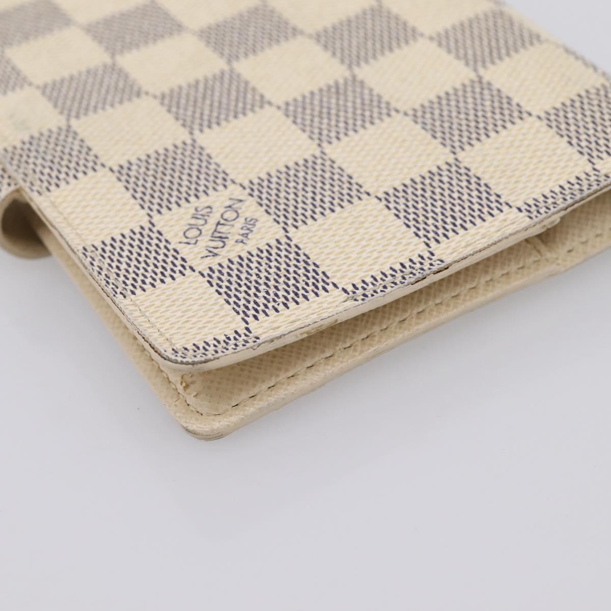 LOUIS VUITTON Damier Azur Agenda PM Day Planner Cover R20706 LV Auth 203784