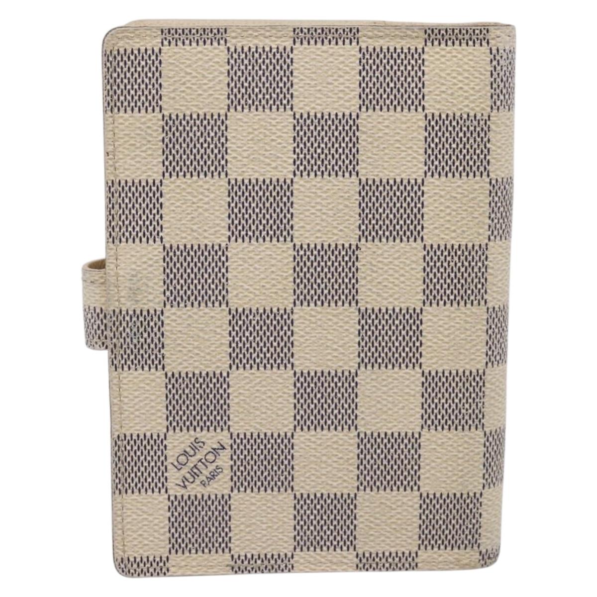 LOUIS VUITTON Damier Azur Agenda PM Day Planner Cover R20706 LV Auth 203784