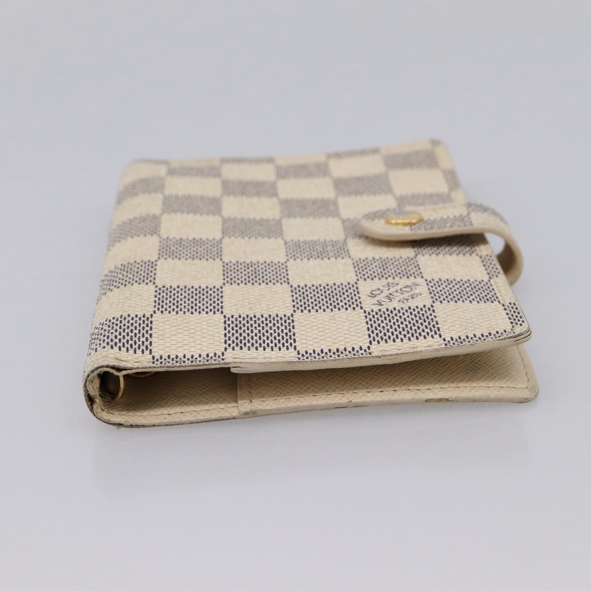 LOUIS VUITTON Damier Azur Agenda PM Day Planner Cover R20706 LV Auth 203784