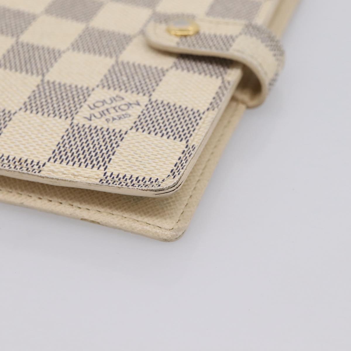 LOUIS VUITTON Damier Azur Agenda PM Day Planner Cover R20706 LV Auth 203784