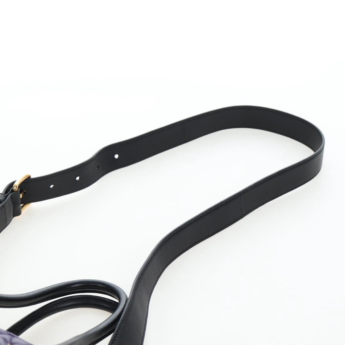 Miu Miu Hand Bag Leather 2way Purple Gold Auth 203786V