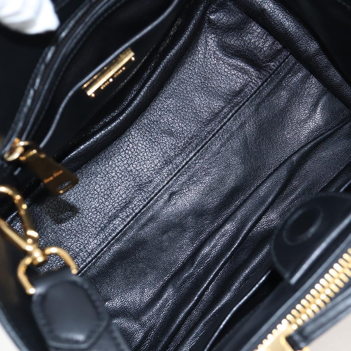 Miu Miu Hand Bag Leather 2way Purple Gold Auth 203786V