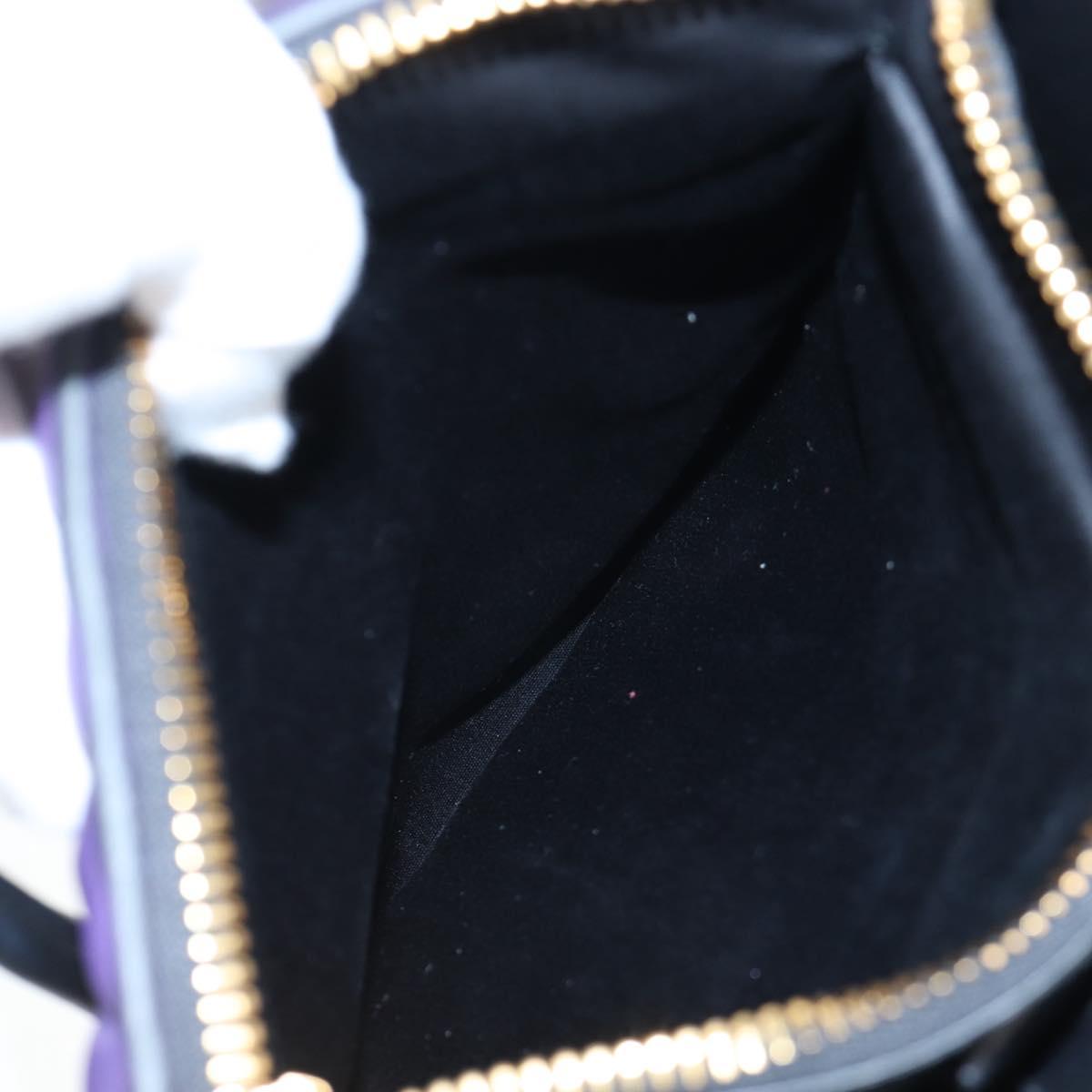 Miu Miu Hand Bag Leather 2way Purple Gold Auth 203786V