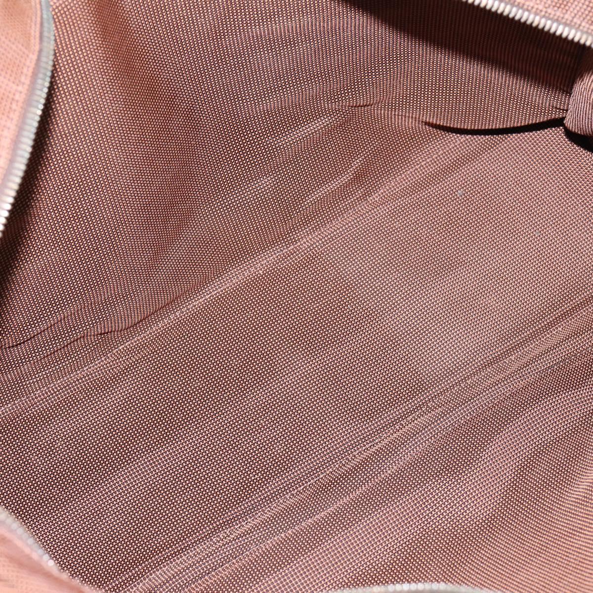 HERMES Her Line Tote MM Tote Bag Canvas Brown Silver Auth 203788