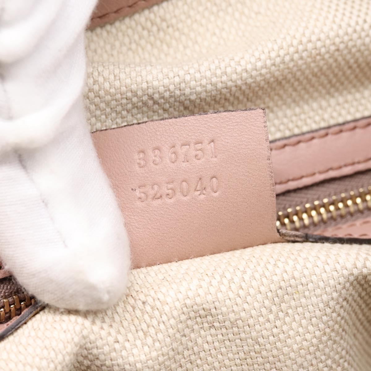 GUCCI Soho Hand Bag Patent leather 2way Beige Gold 336751 Auth 203790