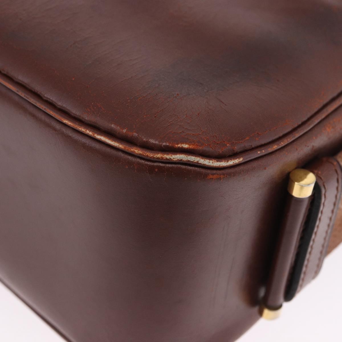 HERMES Sako Courchevel Shoulder Bag Leather Beige Gold Auth 203791A
