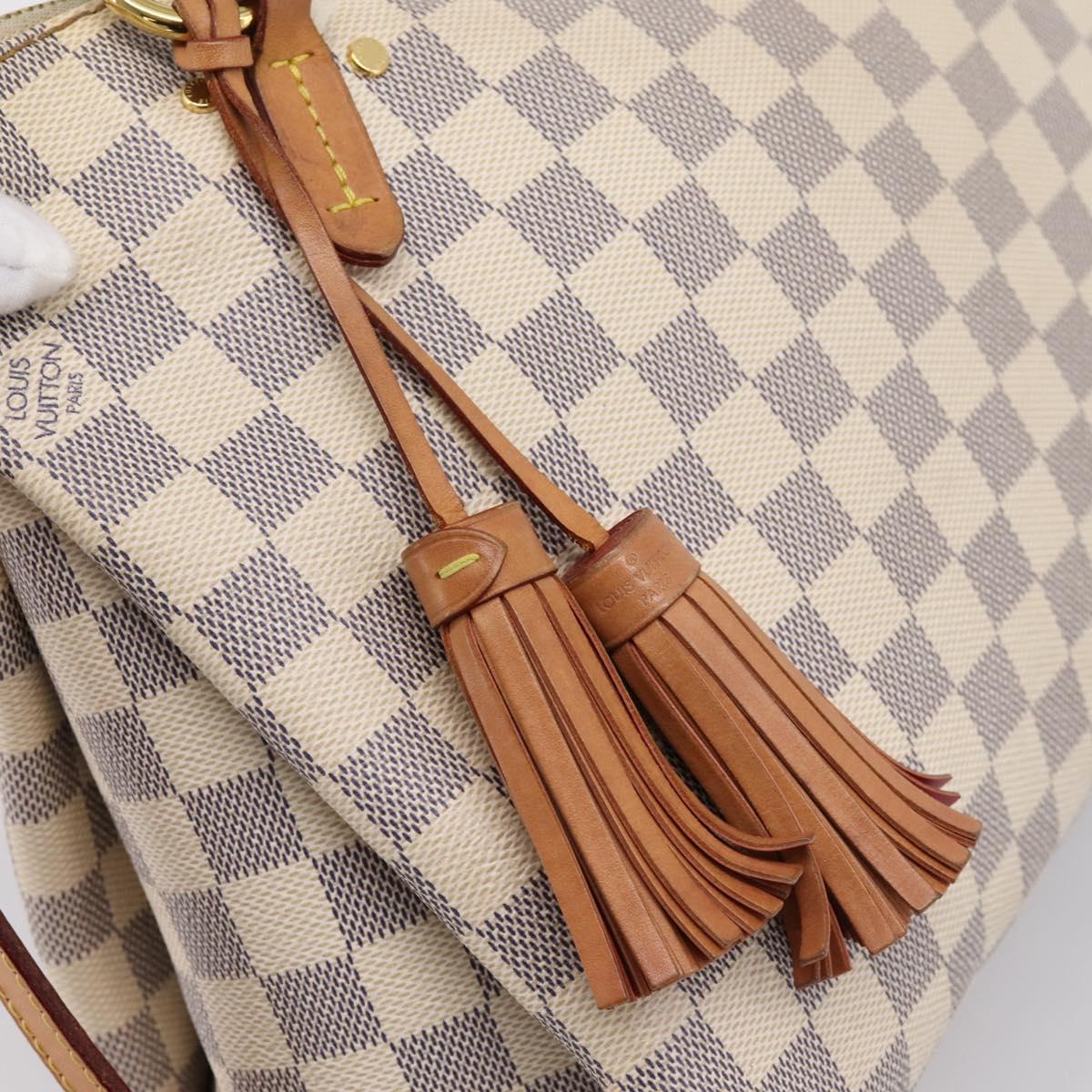 LOUIS VUITTON Damier Azur Lymington Tote Bag 2way N40022 LV Auth 203794
