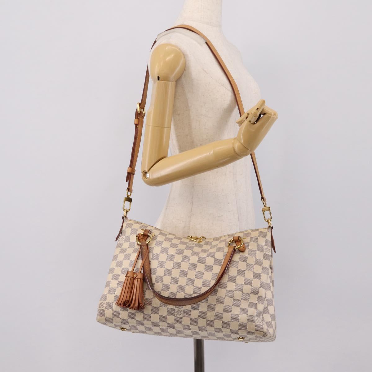 LOUIS VUITTON Damier Azur Lymington Tote Bag 2way N40022 LV Auth 203794