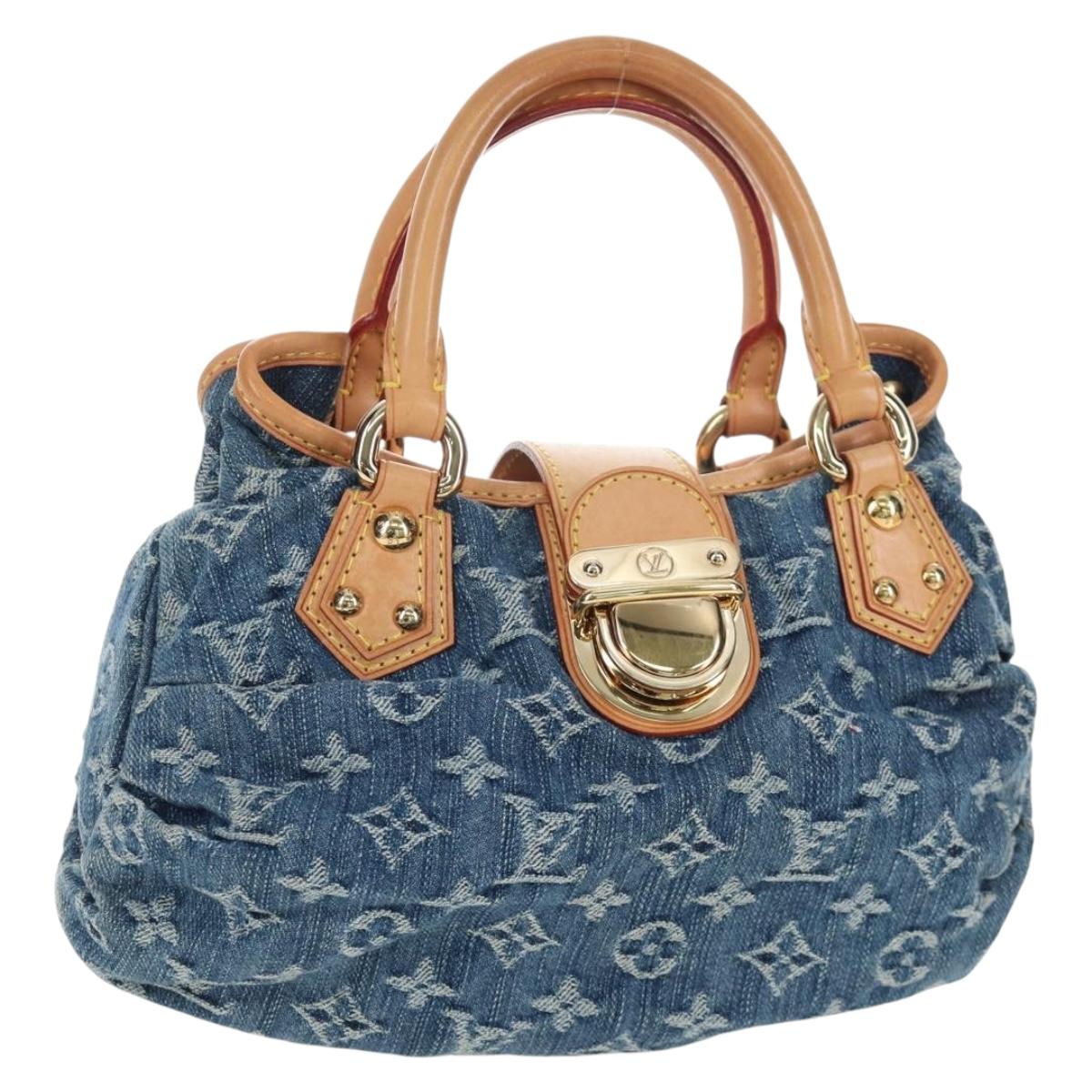 LOUIS VUITTON Monogram Denim Preity Hand Bag Blue M95020 LV Auth 203795SAV