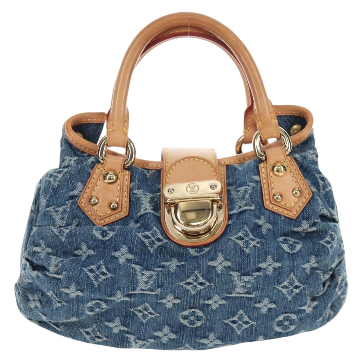 LOUIS VUITTON Monogram Denim Preity Hand Bag Blue M95020 LV Auth 203795SAV