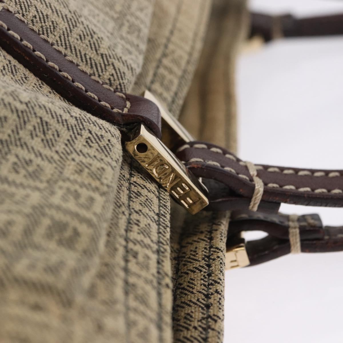 FENDI Zucchino Canvas Tote Bag Beige Auth 203802
