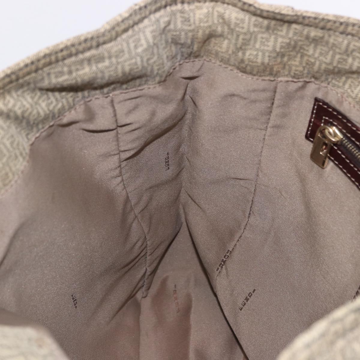 FENDI Zucchino Canvas Tote Bag Beige Auth 203802