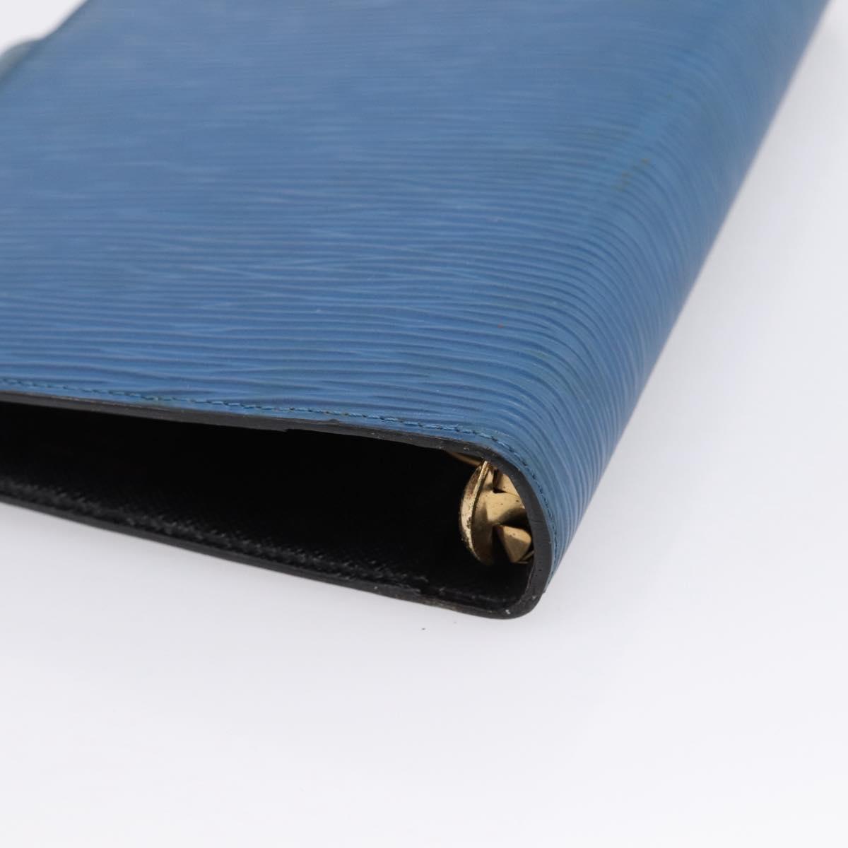 LOUIS VUITTON Epi Agenda MM Day Planner Cover Blue R20055 LV Auth 203811