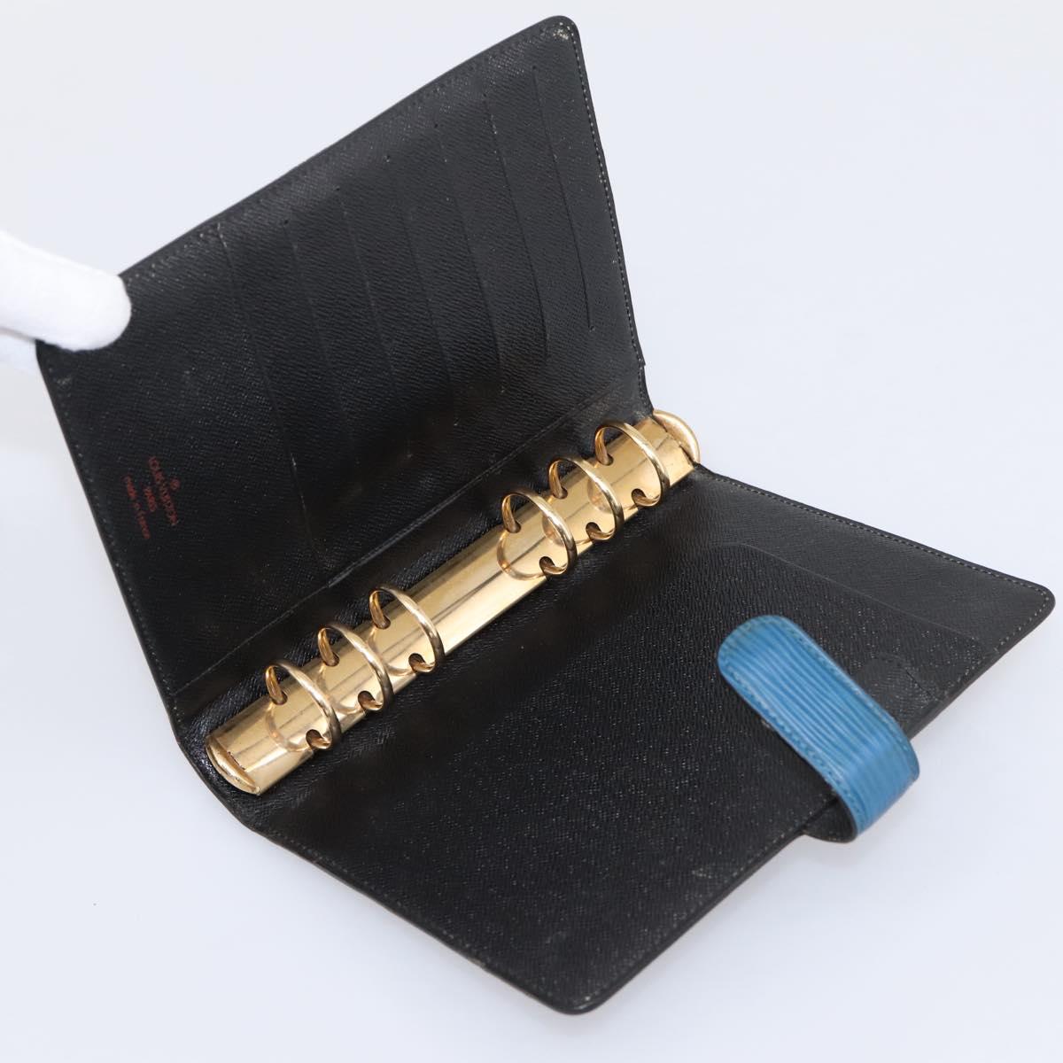 LOUIS VUITTON Epi Agenda MM Day Planner Cover Blue R20055 LV Auth 203811