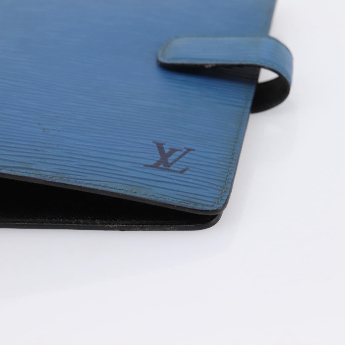 LOUIS VUITTON Epi Agenda MM Day Planner Cover Blue R20055 LV Auth 203811