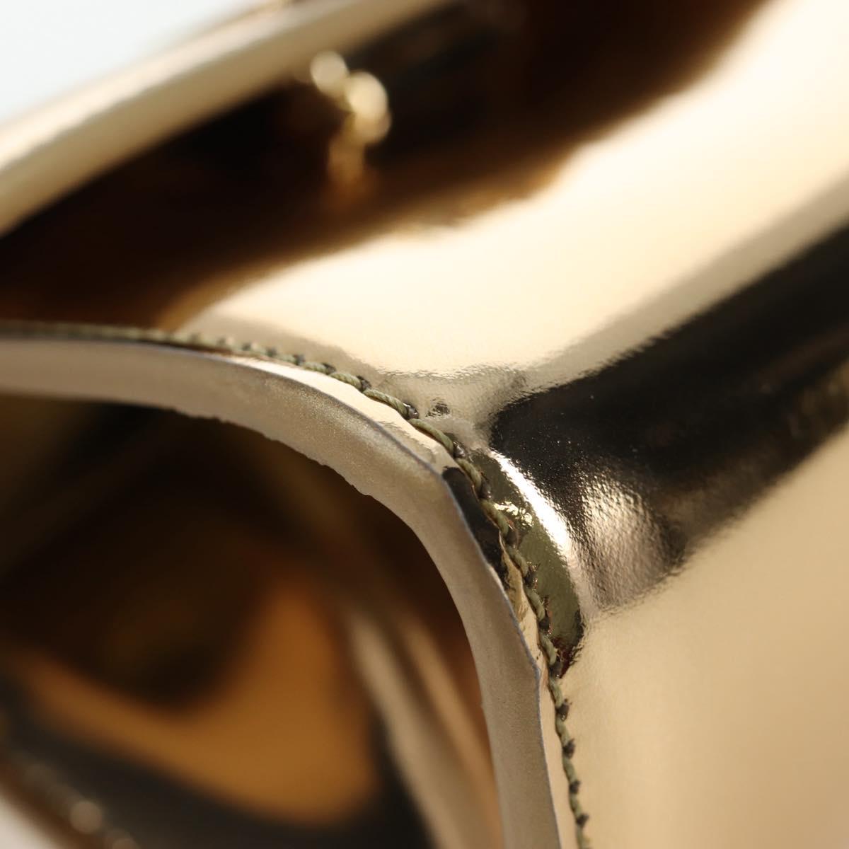 Salvatore Ferragamo Gancini Shoulder Bag Metallic leather Gold Auth 203812V