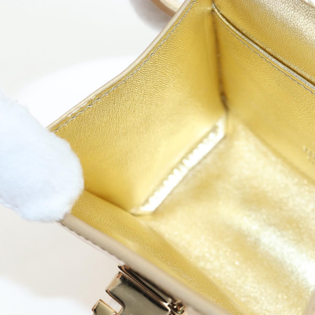 Salvatore Ferragamo Gancini Shoulder Bag Metallic leather Gold Auth 203812V