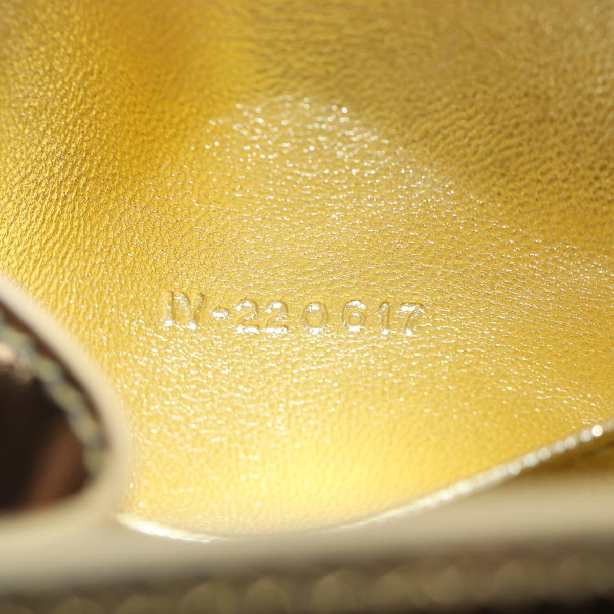Salvatore Ferragamo Gancini Shoulder Bag Metallic leather Gold Auth 203812V