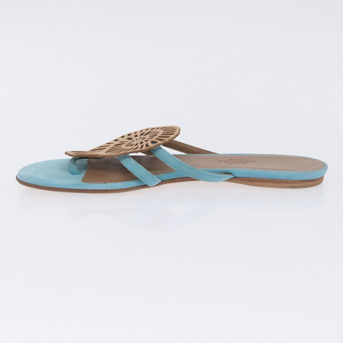 HERMES Sandals Suede 36 Light Blue Auth 203814V
