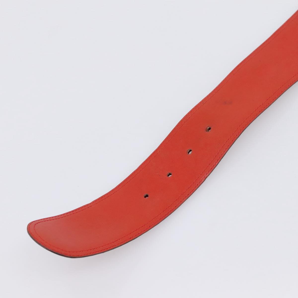 CELINE Belt Suede 35"" Red Gold Auth 203816
