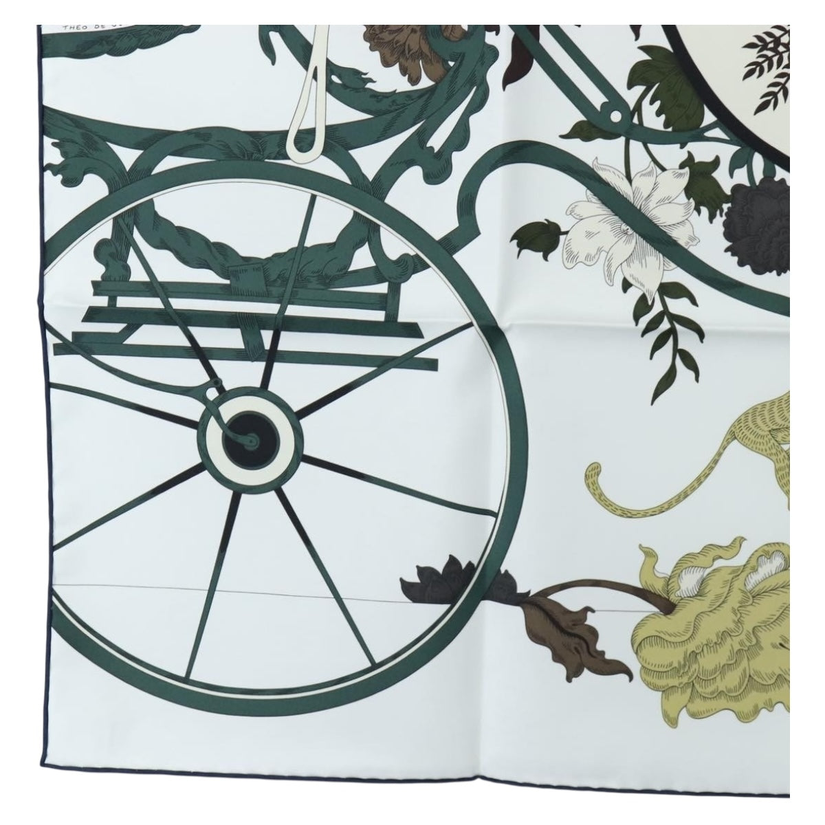 HERMES Carre 90 Scarf Silk Green Auth 203817M