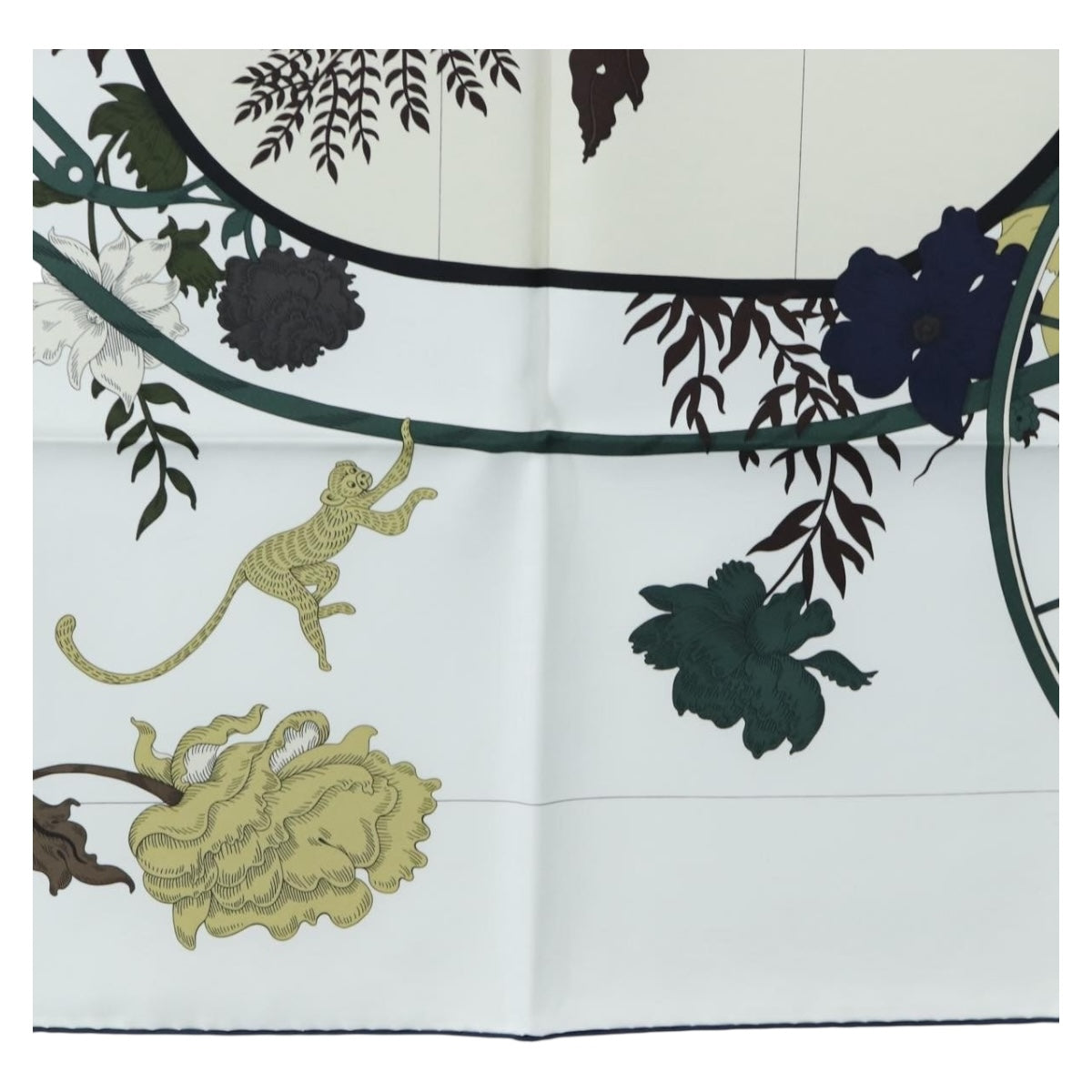 HERMES Carre 90 Scarf Silk Green Auth 203817M