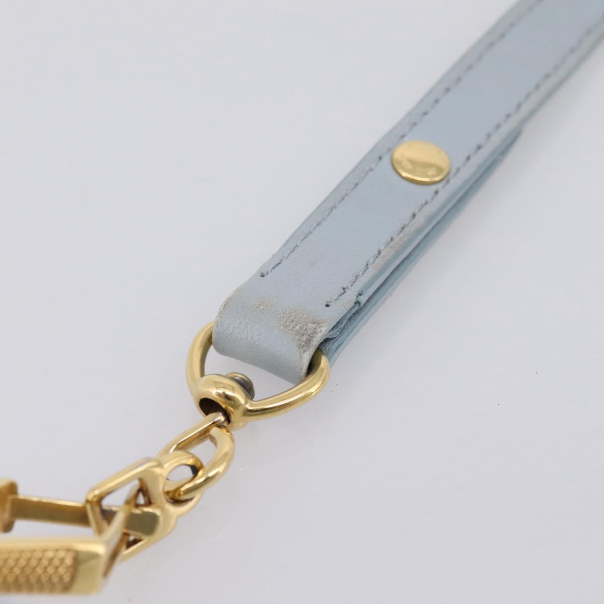 Miu Miu Matelasse Hand Bag Leather 2way Light Blue Gold Auth 203819V