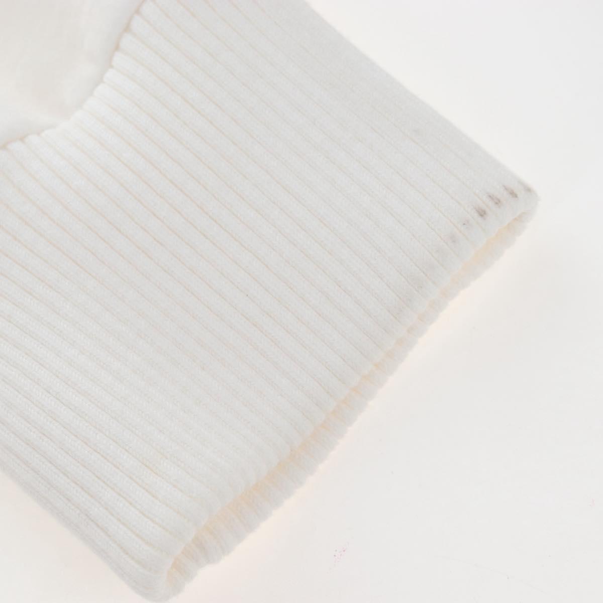 CHANEL Mademoiselle Sweat Cotton 42 White CC Auth 203821V