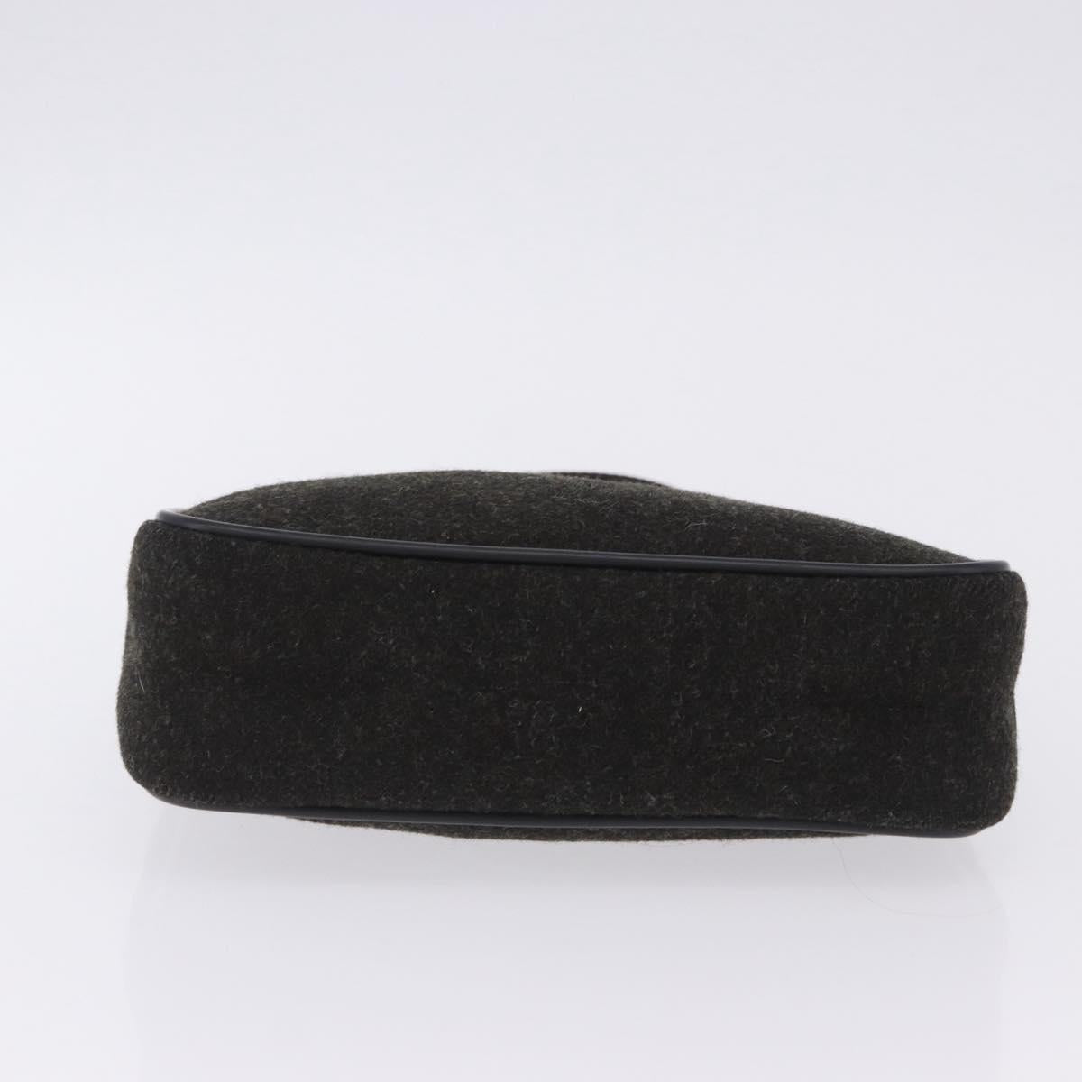 PRADA PRADA Sports Accessory Pouch Canvas Wool Black Auth 203830A