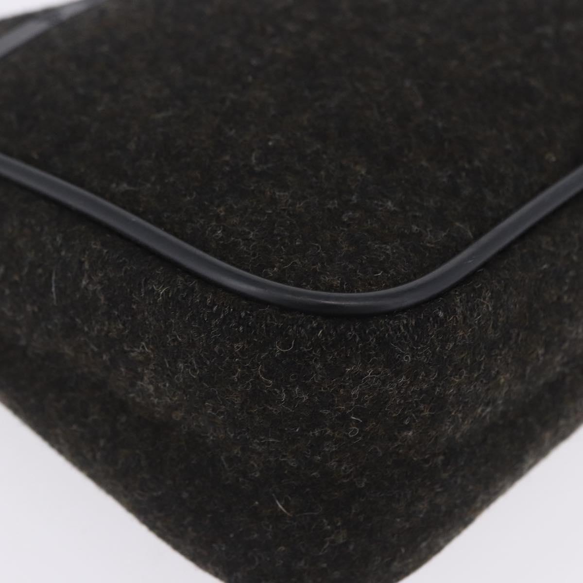 PRADA PRADA Sports Accessory Pouch Canvas Wool Black Auth 203830A
