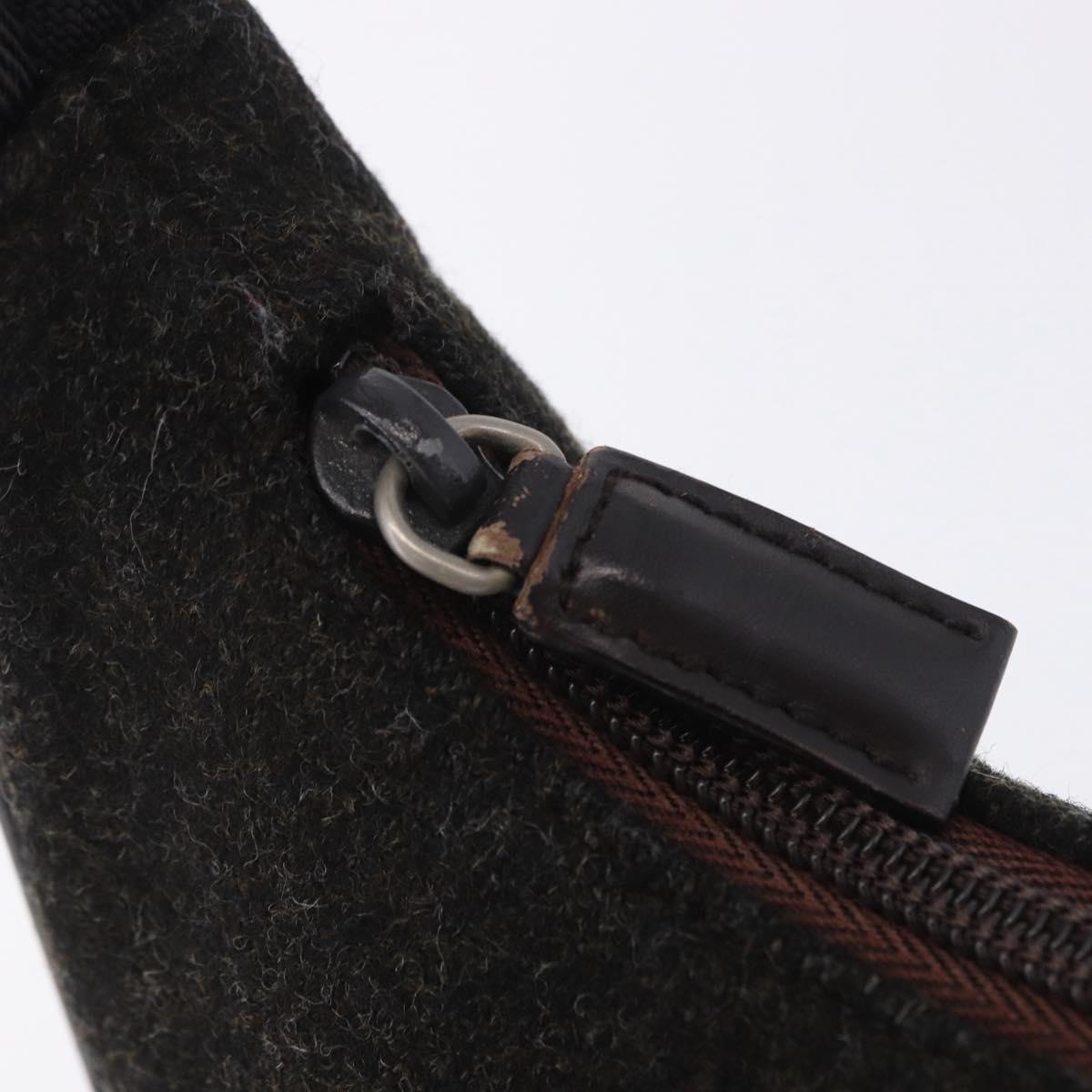 PRADA PRADA Sports Accessory Pouch Canvas Wool Black Auth 203830A