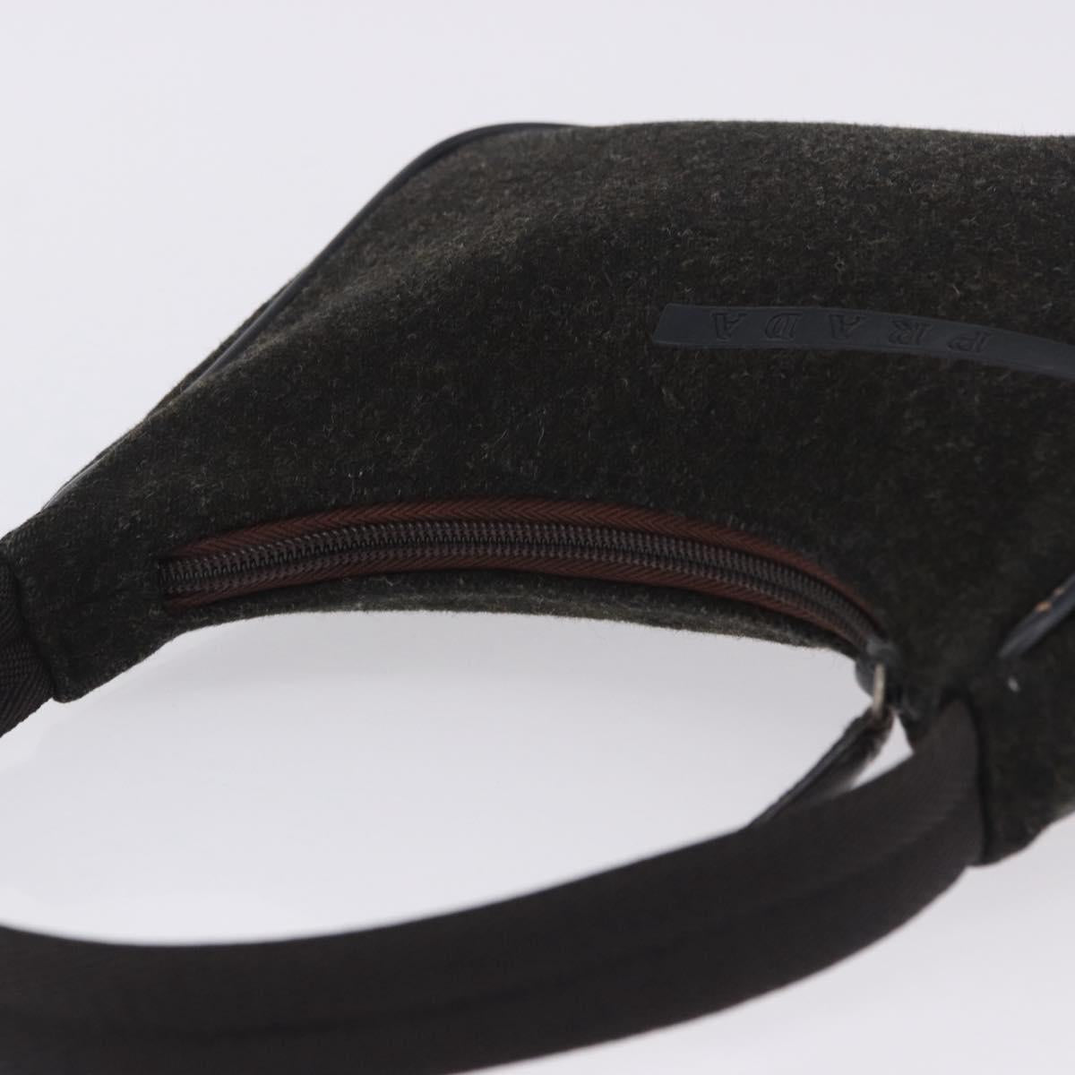 PRADA PRADA Sports Accessory Pouch Canvas Wool Black Auth 203830A