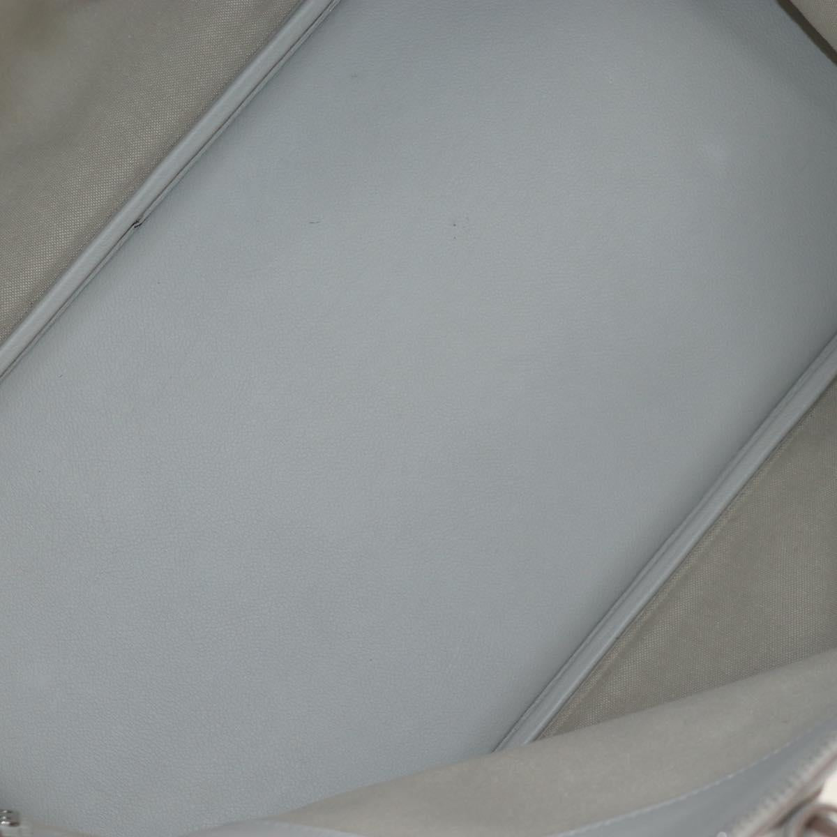 HERMES Bolide 1923 Baseball 45 Hand Bag Leather Gray Silver Auth 203835M