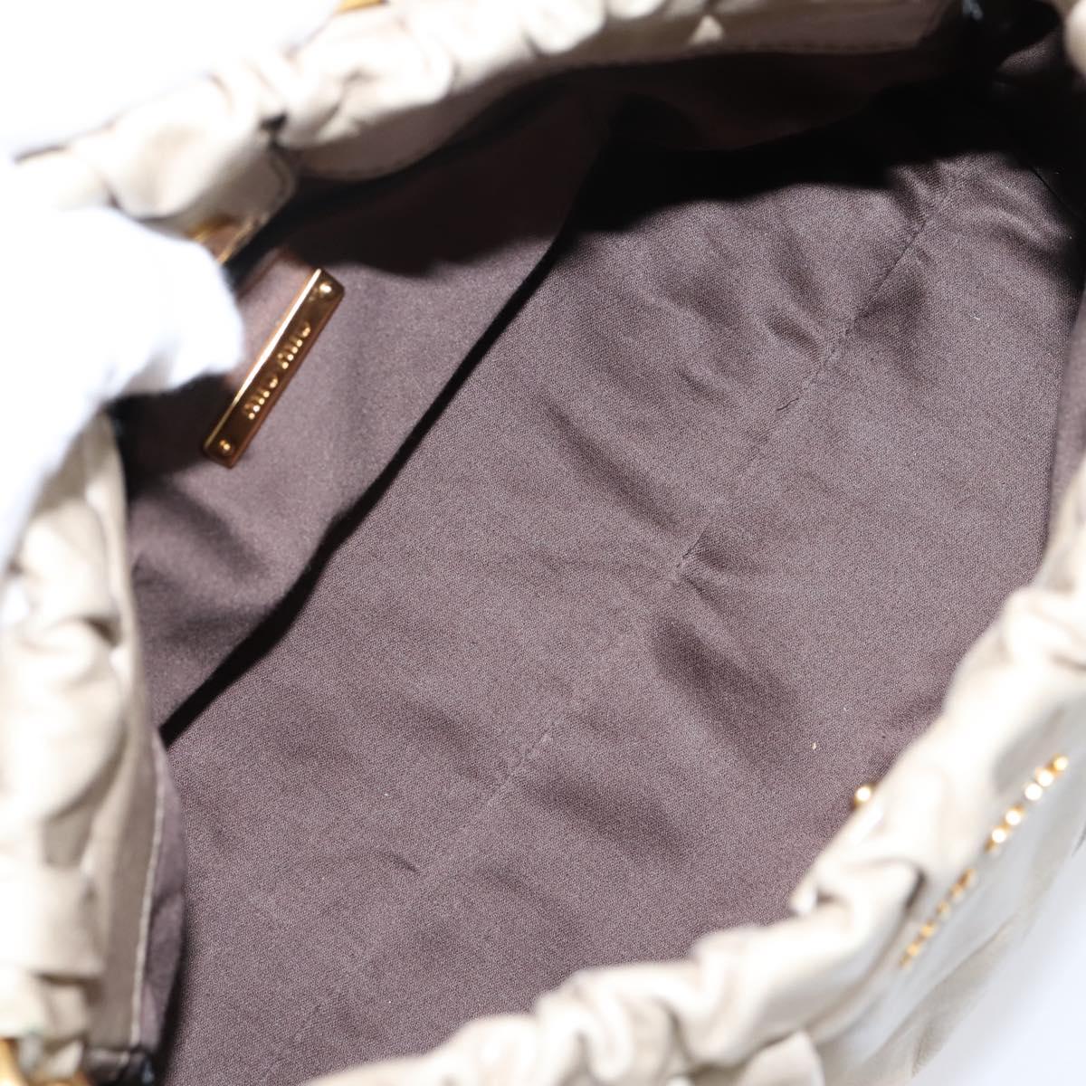 Miu Miu Hand Bag Vitellolux 2way Beige Gold Auth 203836V