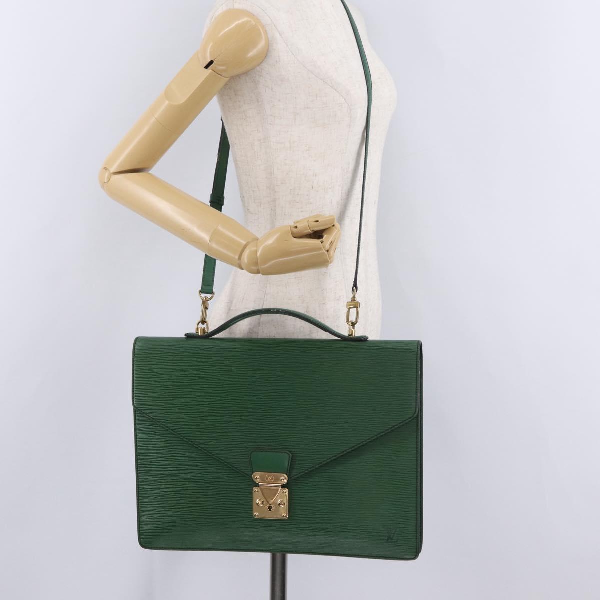 LOUIS VUITTON Epi Serviette Conseiller Briefcase Green M54424 LV Auth 203837