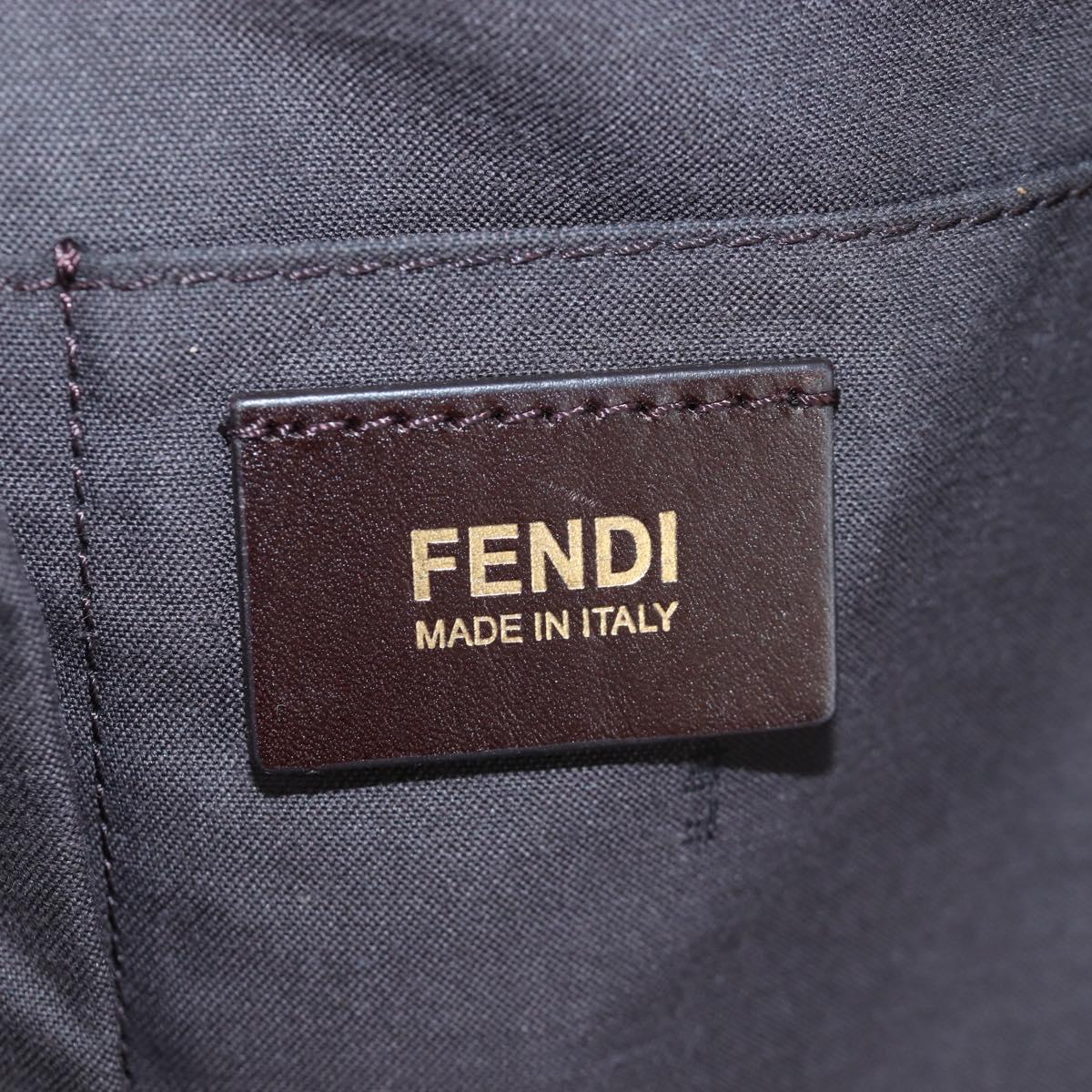 FENDI Tote Bag Leather Green Gold Auth 203838A