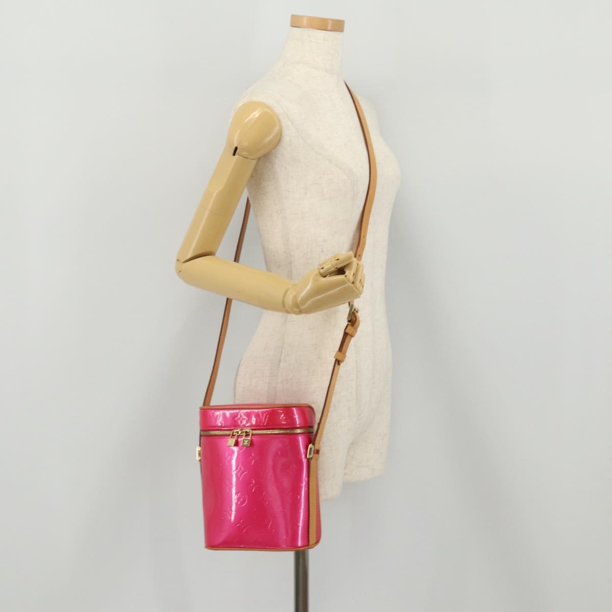 LOUIS VUITTON Monogram Vernis Sullivan Vertical Fuchsia Pink M91259 Auth 203839V