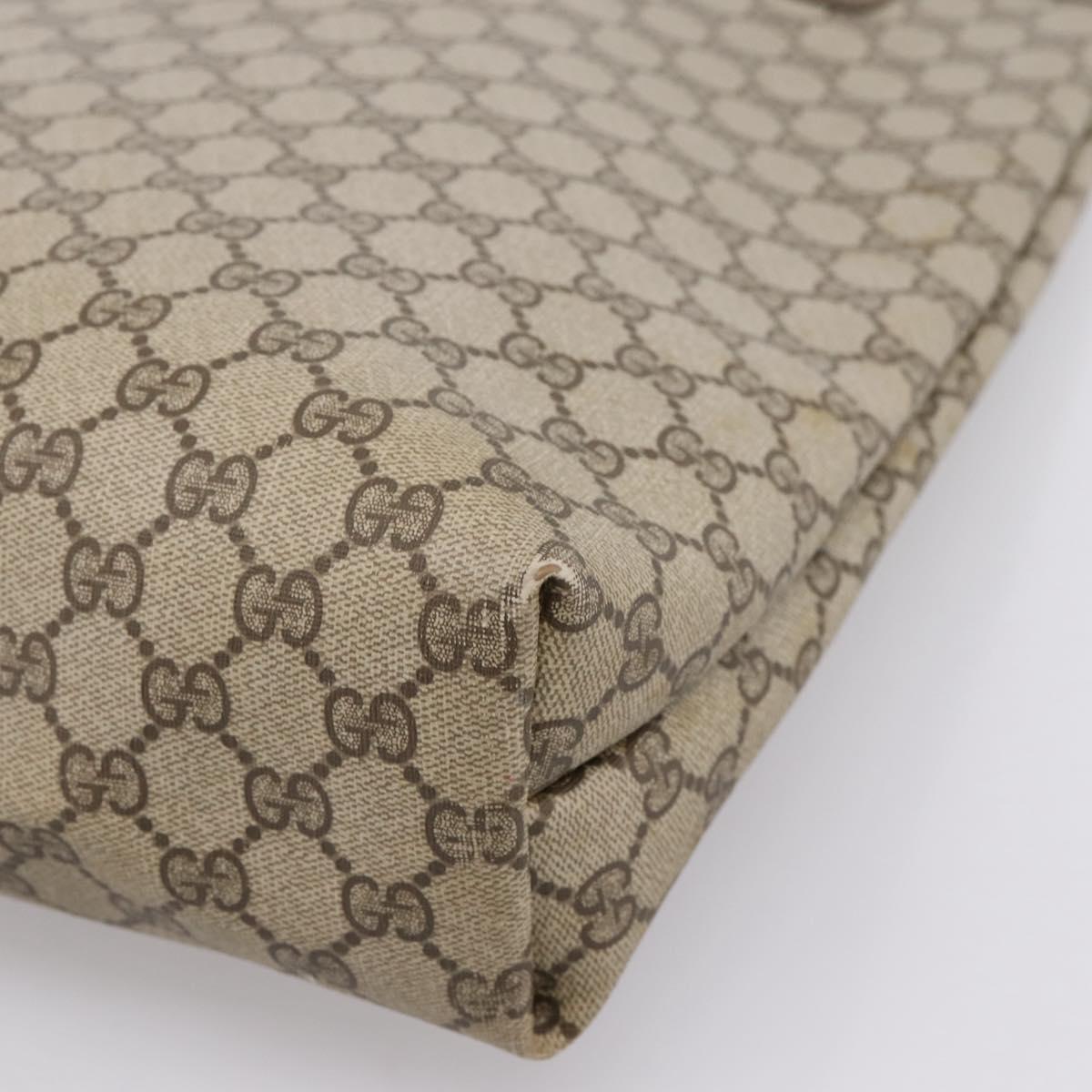 GUCCI GG Supreme Web Sherry Line Tote Bag PVC Beige Gold 39 02 003 Auth 203840
