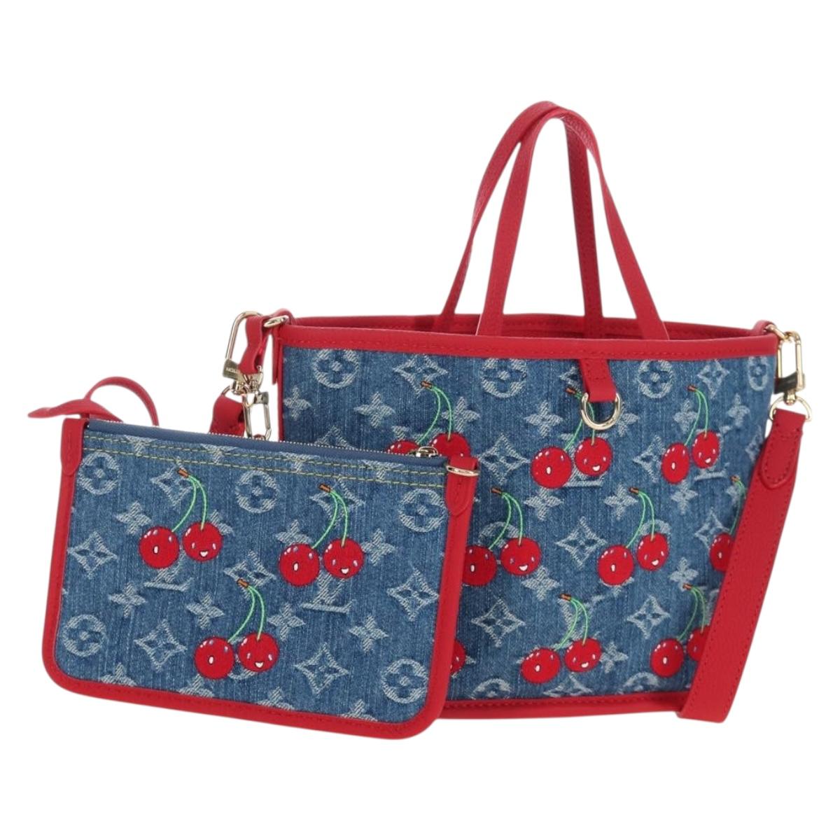 LOUIS VUITTON Monogram denim Neverful Inside Out Bag Blue M14997 Auth 203843SM