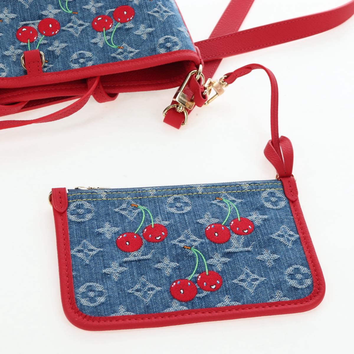 LOUIS VUITTON Monogram denim Neverful Inside Out Bag Blue M14997 Auth 203843SM