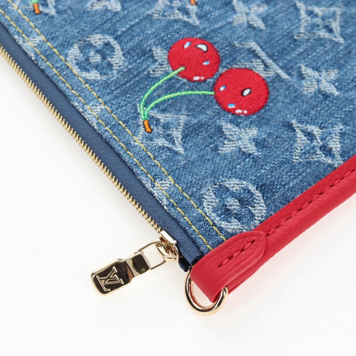 LOUIS VUITTON Monogram denim Neverful Inside Out Bag Blue M14997 Auth 203843SM