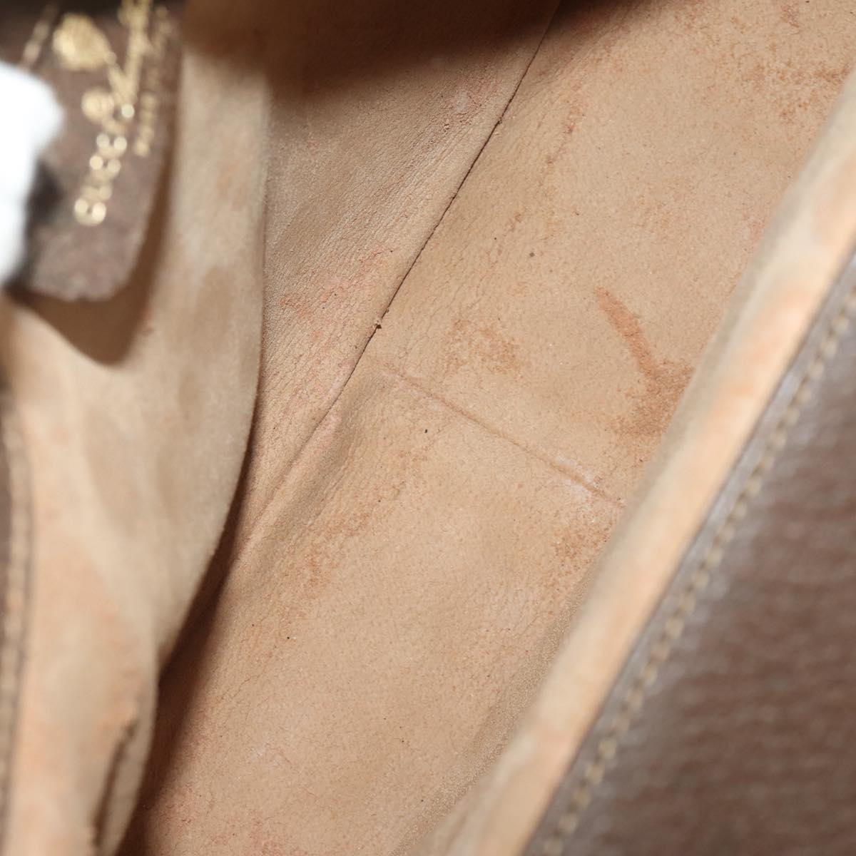 GUCCI GG Supreme Web Sherry Line Bag PVC Beige Gold 116 02 076 Auth 203846