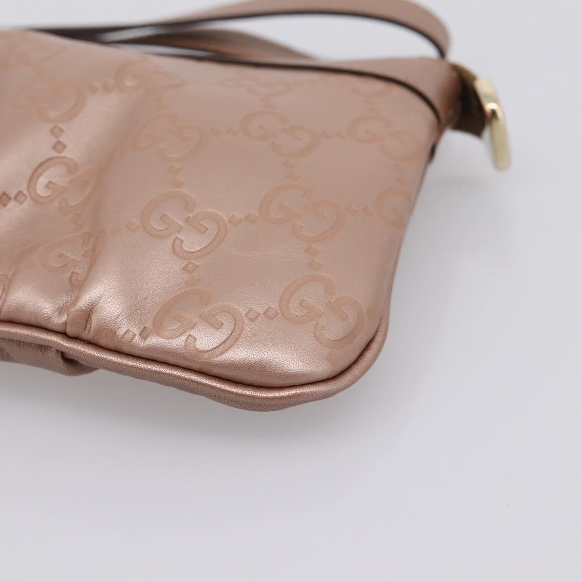 GUCCI GuccissimaGG Pouch Leather Pink Gold Tone 224073 Auth 203852A