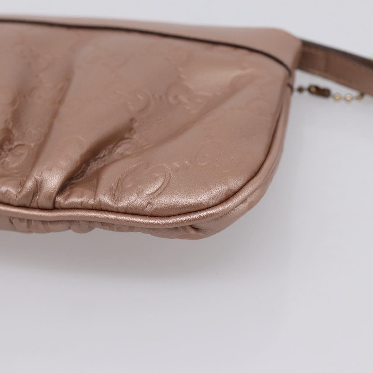 GUCCI GuccissimaGG Pouch Leather Pink Gold Tone 224073 Auth 203852A