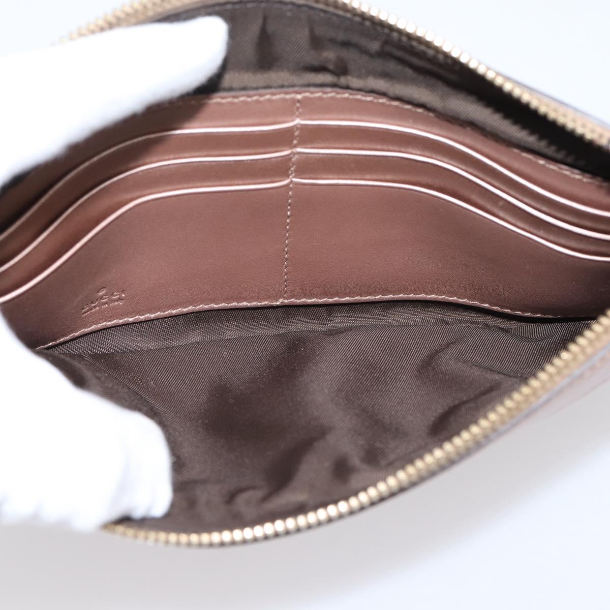 GUCCI GuccissimaGG Pouch Leather Pink Gold Tone 224073 Auth 203852A