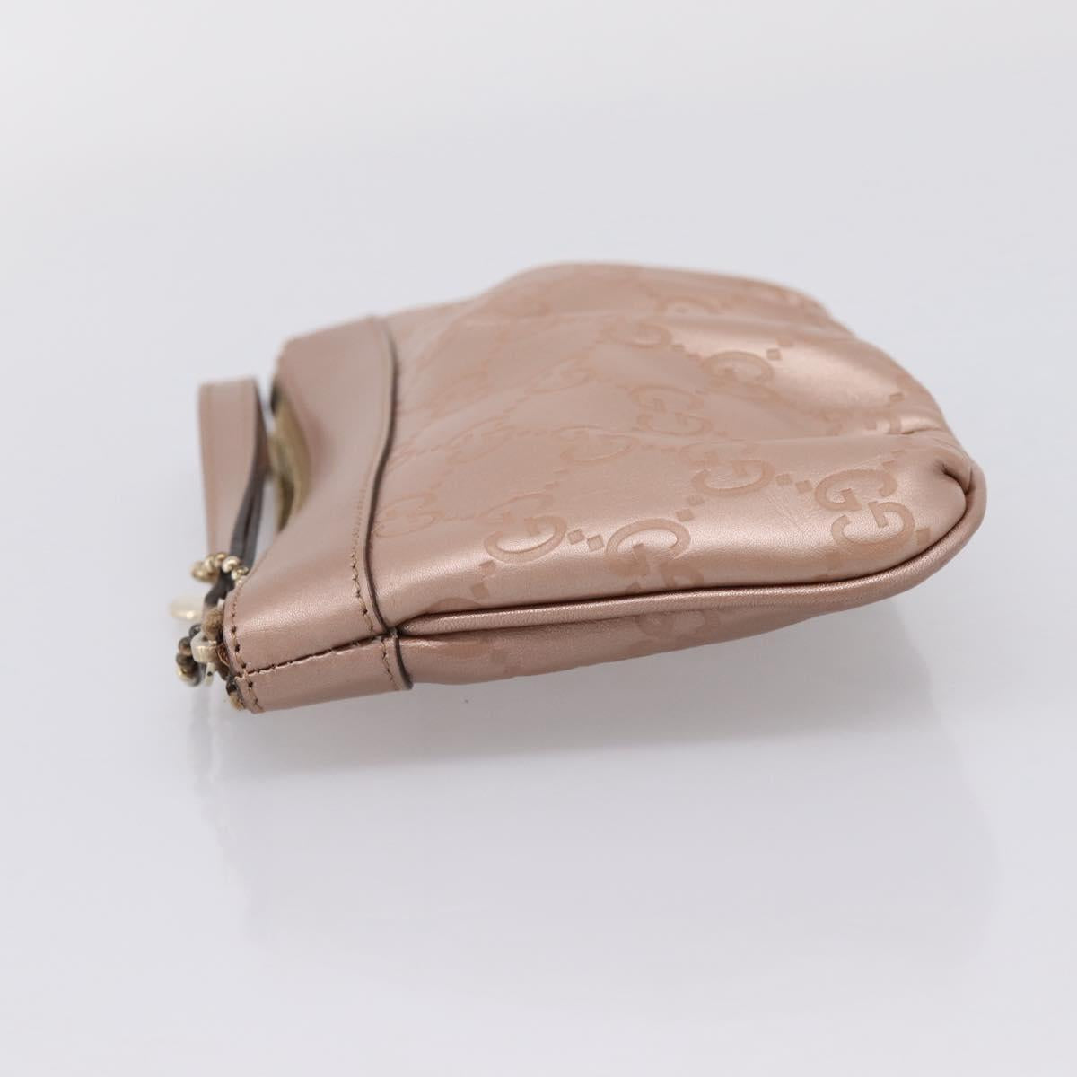 GUCCI GuccissimaGG Pouch Leather Pink Gold Tone 224073 Auth 203852A