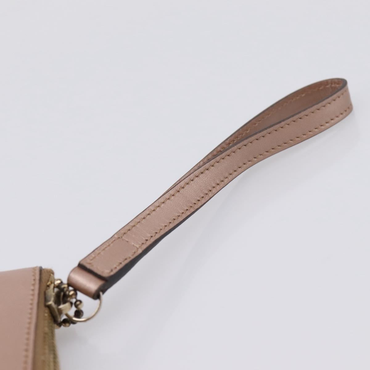 GUCCI GuccissimaGG Pouch Leather Pink Gold Tone 224073 Auth 203852A
