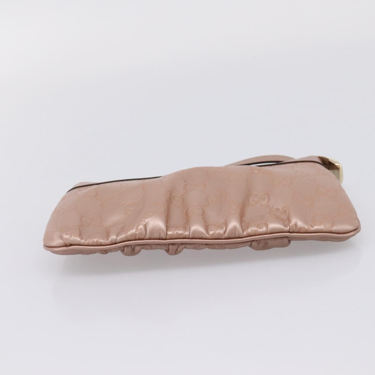 GUCCI GuccissimaGG Pouch Leather Pink Gold Tone 224073 Auth 203852A